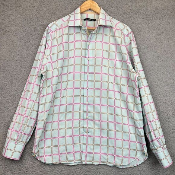 Hammer Made Men's‎ Size 43/17 Button Shirt Long Sleeve Art Plaid Multicolor - Picture 1 of 9